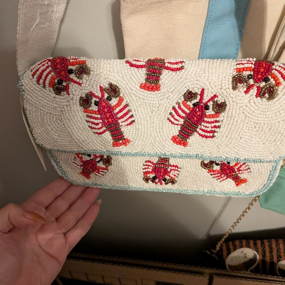 Viral NWT Sol Mer Lobster Beaded Bag - Picture 8 of 9